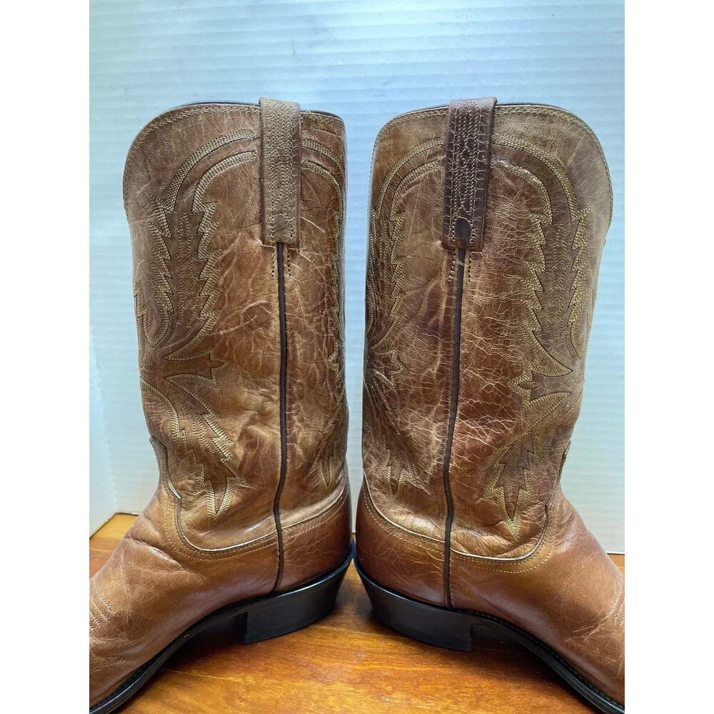 Lucchese Crayton burnished mad dog goat leather western boot 10.5